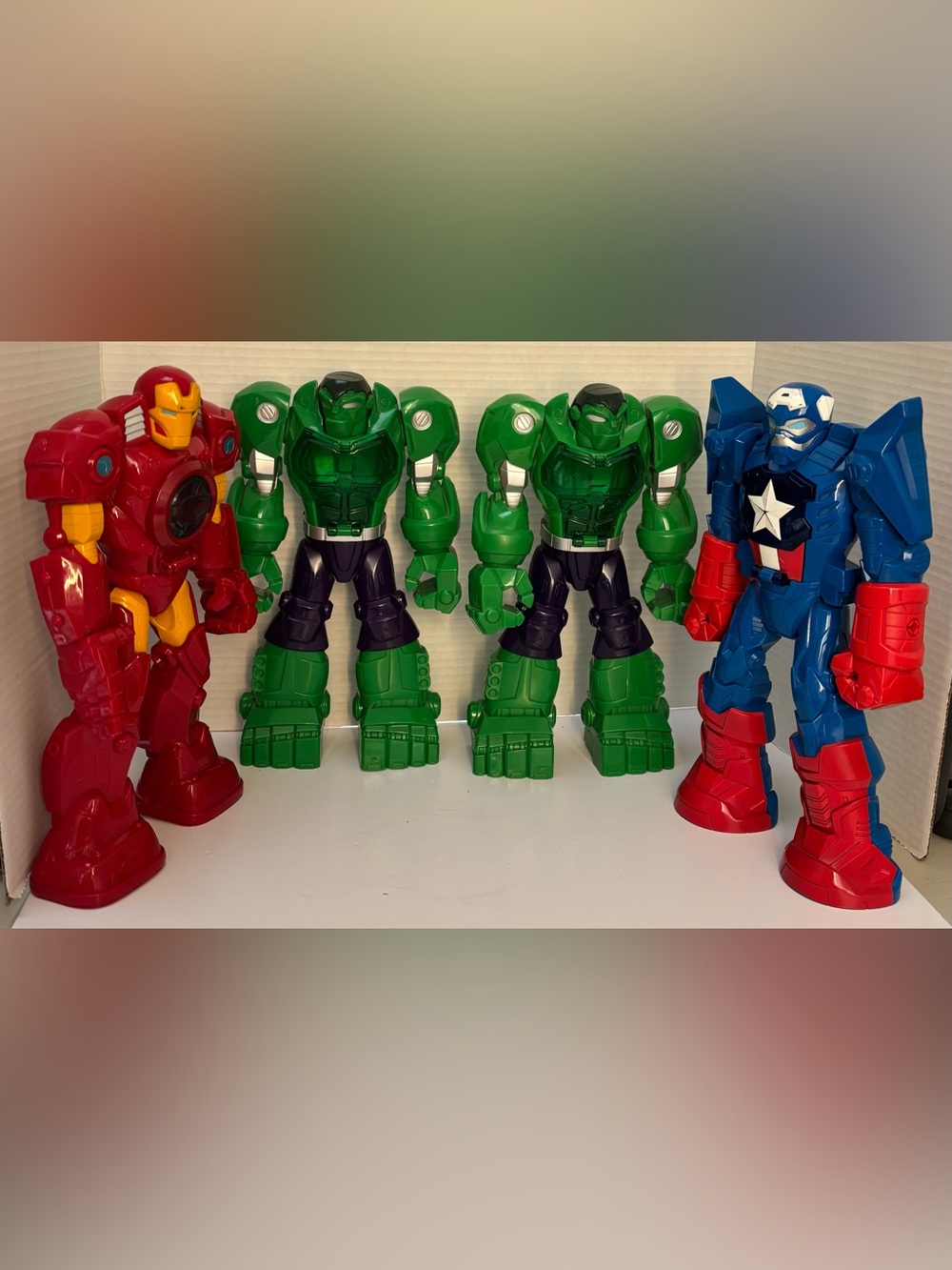 Marvel 2015 Iron Man Hulk Captain America 4 Figure Lot Large 12” Action Figures